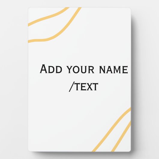 Gelbe spanische Randname-Textzeilen Fotoplatte (Vorderseite)