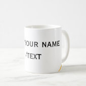Gelbe spanische Randname-Textzeilen  Kaffeetasse (VorderseiteRechts)
