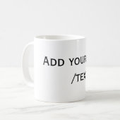 Gelbe spanische Randname-Textzeilen  Kaffeetasse (Vorderseite Links)