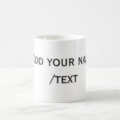 Gelbe spanische Randname-Textzeilen  Kaffeetasse (Mittel)