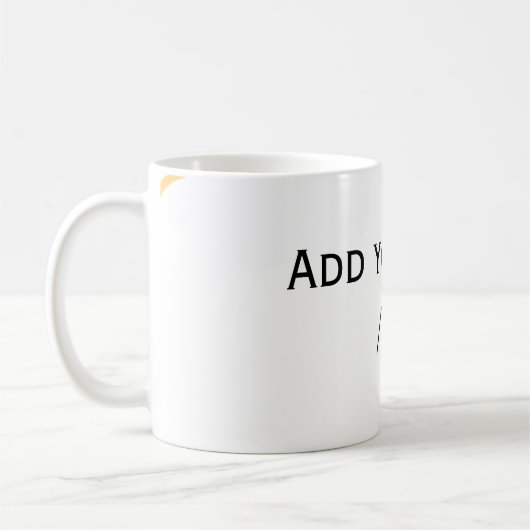 Gelbe spanische Randname-Textzeilen  Kaffeetasse (Links)