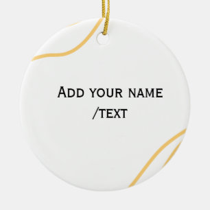Gelbe spanische Randname-Textzeilen Keramik Ornament