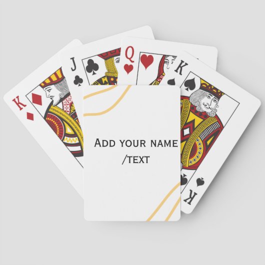 Gelbe spanische Randname-Textzeilen Spielkarten (Rückseite)