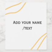 Gelbe spanische Randname-Textzeilen Weinetikett (Einzelnes Label)
