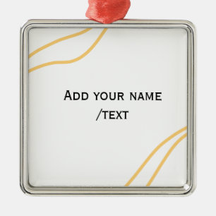 Gelbe spanische Randnamensnachricht Textzeilen Ornament Aus Metall