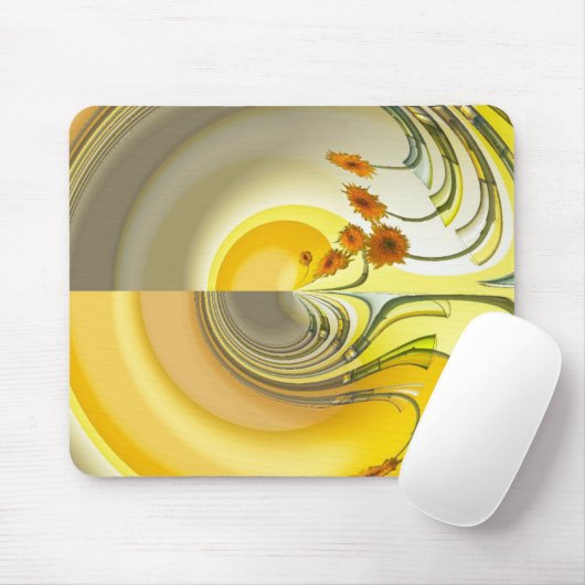 Gelbe Spin Design Mouse Mat Mousepad (Mit Mouse)