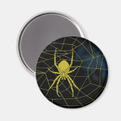 Gelbe Spinne im Netz, Webbing Magnet (Vorderseite/Rückseite)
