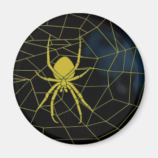 Gelbe Spinne im Netz, Webbing Magnet