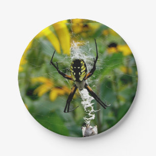 Gelbe Spinne Pappteller