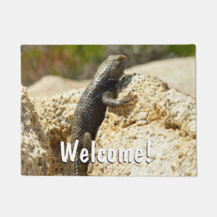 Gelbe Spiny Lizard bei Joshua Tree Fußmatte