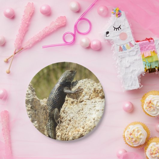 Gelbe Spiny Lizard bei Joshua Tree Pappteller (Party)