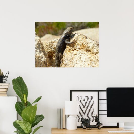 Gelbe Spiny Lizard bei Joshua Tree Poster (Heimbüro)