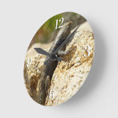 Gelbe Spiny Lizard bei Joshua Tree Runde Wanduhr (Winkel)