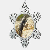 Gelbe Spiny Lizard bei Joshua Tree Schneeflocken Zinn-Ornament (Rechts)