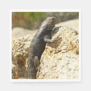 Gelbe Spiny Lizard bei Joshua Tree Serviette