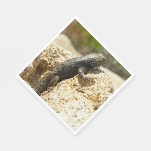 Gelbe Spiny Lizard bei Joshua Tree Serviette (Ecke)