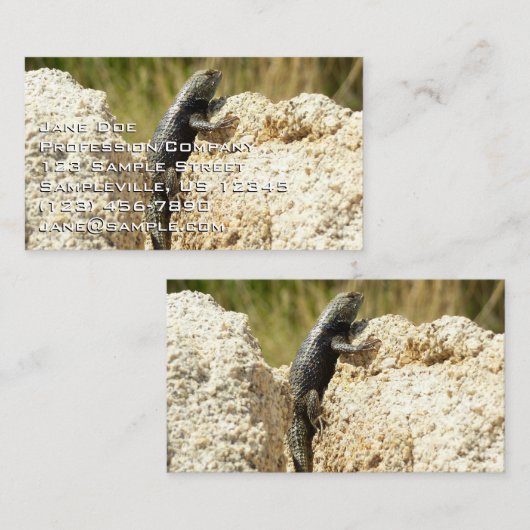 Gelbe Spiny Lizard bei Joshua Tree Visitenkarte (Vorne/Hinten)