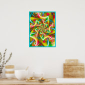 Gelbe Spirale mit rotem Herzen Poster (Küche)