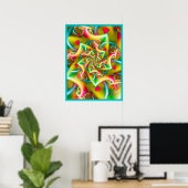 Gelbe Spirale mit rotem Herzen Poster (Heimbüro)
