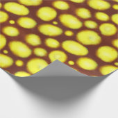 Gelbe Spots auf braun Geschenkpapier (Ecke)