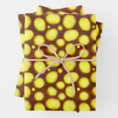 Gelbe Spots auf braun Geschenkpapier Set (Beispiel)