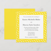 Gelbe Square Hochzeitseinladungen oder Ankündigung (Vorne/Hinten)