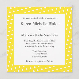 Gelbe Square Hochzeitseinladungen oder Ankündigung
