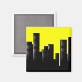 Gelbe Stadt Magnet (Vorderseite/Rückseite)