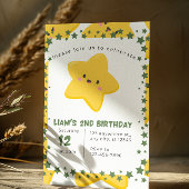 Gelbe Star-Kindergeburtstag-Einladungskarte Einladung