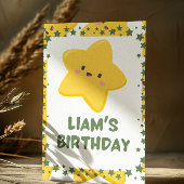 Gelbe Star-Kindergeburtstag-Einladungskarte Einladung