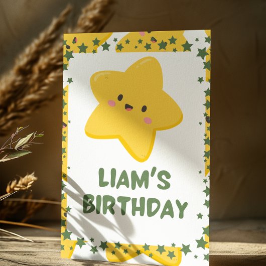 Gelbe Star-Kindergeburtstag-Einladungskarte Einladung
