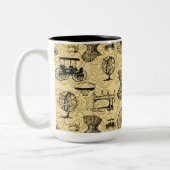 Gelbe Steampunk-Muster Tasse (Links)