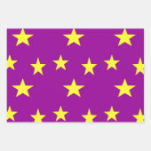 Gelbe Sterne auf lila Geschenkpapier Set (Vorderseite 2)