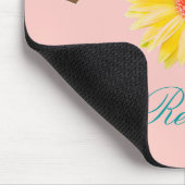 Gelbe Sterne auf rosa und Aquamarin Personalisiert Mousepad (Ecke)