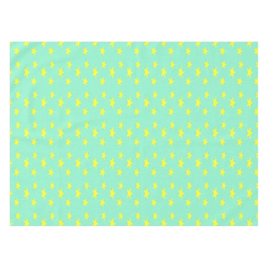 Gelbe Sterne auf Türkis Tischdecke (Vorderseite (Horizontal))
