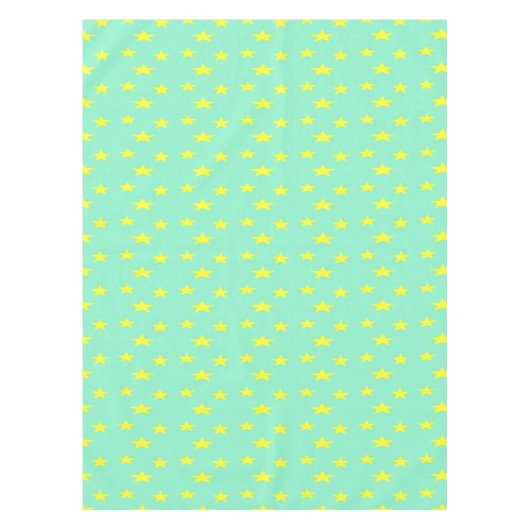 Gelbe Sterne auf Türkis Tischdecke (Vorderseite)