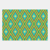 Gelbe Sterne aus dem Mittelalter auf dem Muster Re Geschenkpapier Set (Vorderseite)