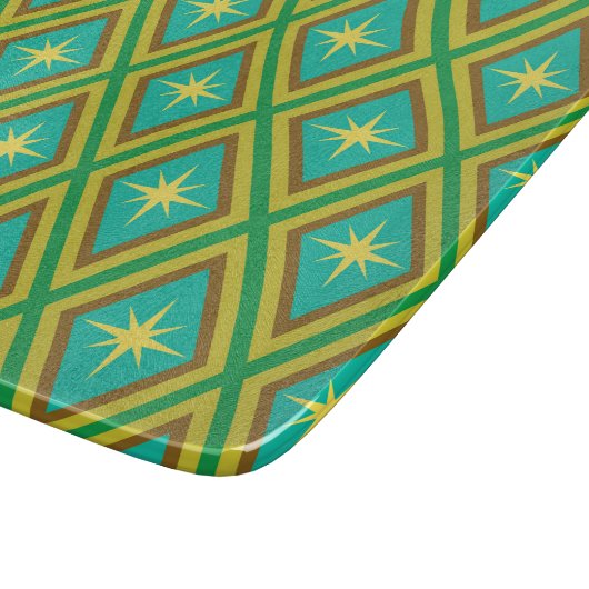 Gelbe Sterne aus dem Mittelalter auf dem Muster Re Schneidebrett (Ecke)