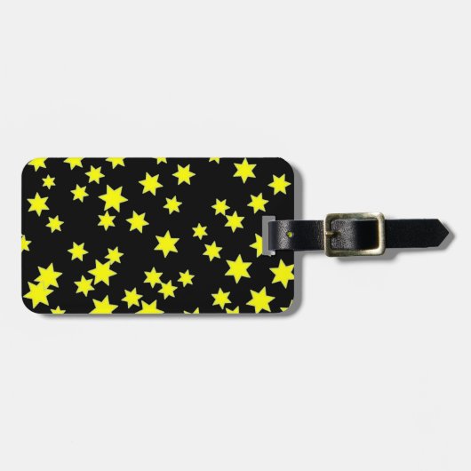 Gelbe Sterne Gepäckanhänger (Vorderseite horizontal)
