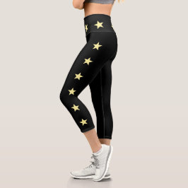 Gelbe Sterne Hochwaiste Capris-Leggings Capri Leggings