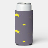 Gelbe Sterne in Kohlefarbe Selters Dosenkühler (Seltzer Rückseite)
