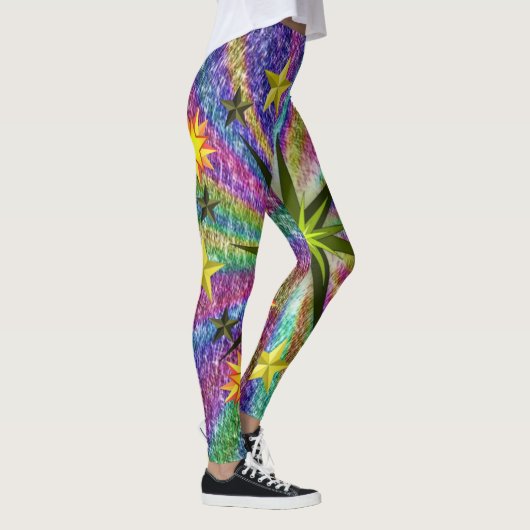 Gelbe Sterne Langjährige Leggings (Rechts)