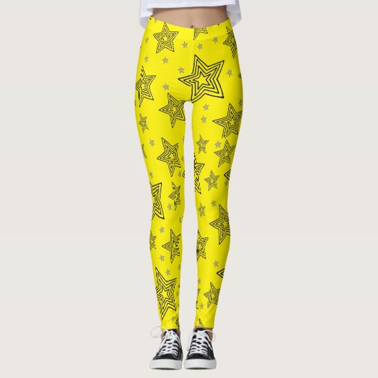 Gelbe Sterne-Leggings Leggings (Vorderseite)