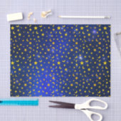 Gelbe Sterne und blaue Galaxie Seidenpapier (Handwerk)
