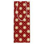 Gelbe Sterne und roter Hintergrund Geschenktüte Für Weinflaschen (Rückseite)