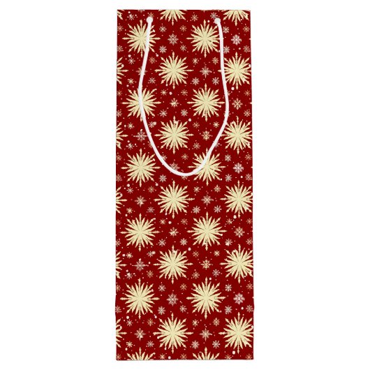 Gelbe Sterne und roter Hintergrund Geschenktüte Für Weinflaschen (Rückseite)