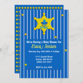 Gelbe Sterne und Schnuller Babydusche Einladung