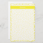 Gelbe Sterne Weiße BG, Gelbe Bezeichnung Monogramm Briefpapier (Vorne/Hinten)