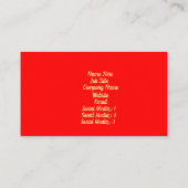 Gelbe Sternexplosion in Rot Visitenkarte (Rückseite)