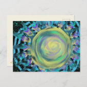 Gelbe Sternexplosion Spirale Moderne Prophezeiende Postkarte (Vorne/Hinten)